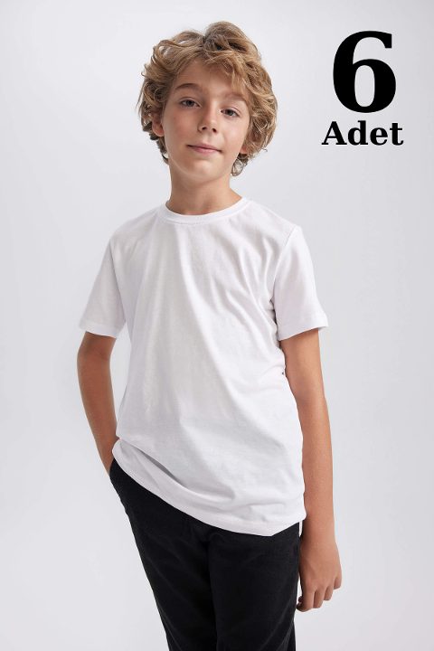 Pamuklu Sıfır Yaka Kısa Kollu Tişört Arma Yıldız 5504