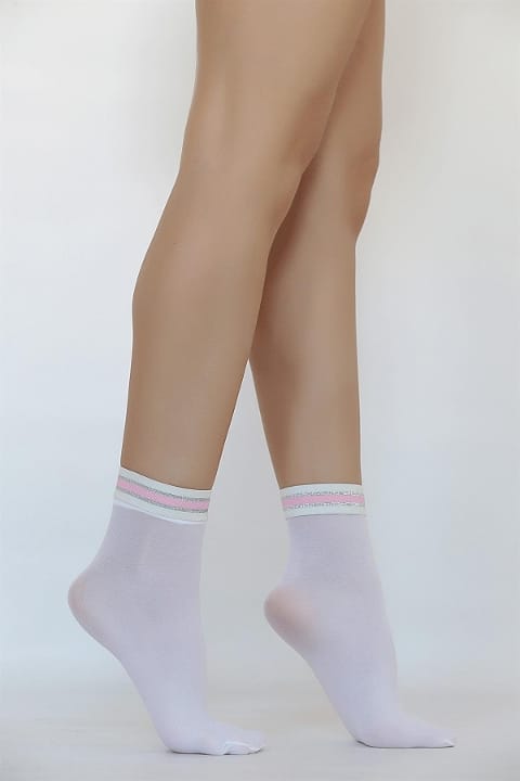 Düşük Denye Beyaz Soket Çorap Daymod 1542005 - Beyaz
