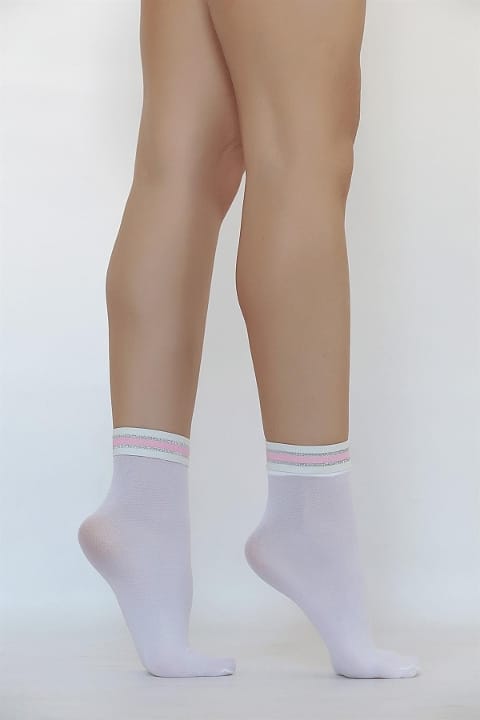 Düşük Denye Beyaz Soket Çorap Daymod 1542005 - Beyaz