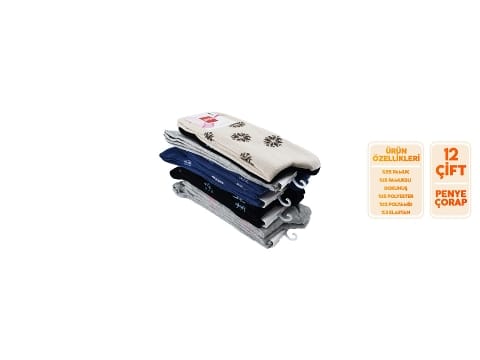 Dikişsiz 12'li Bayan Penye Çorap Mor Şirin 4000 - Asorti