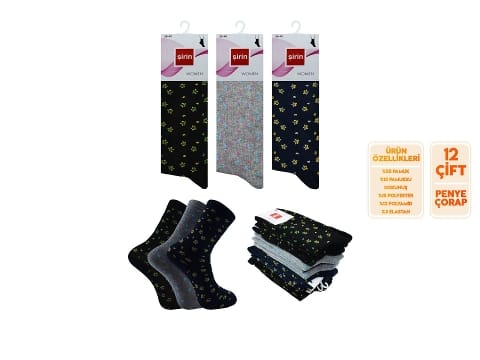 Dikişsiz Yüksek Bel Mor Külotlu Çorap Şirin 4000 - Asorti