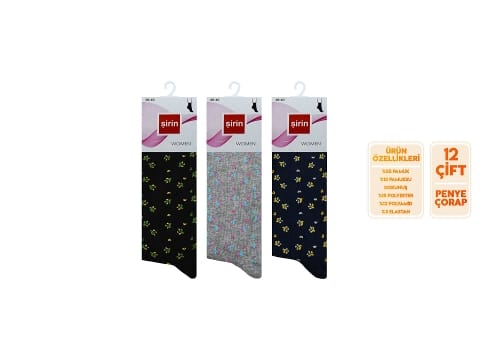 Dikişsiz Yüksek Bel Mor Külotlu Çorap Şirin 4000 - Asorti