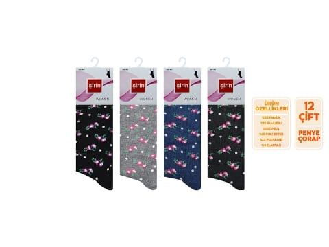 Dikişsiz Esnek Bel Bandı Penye Çorap Şirin 4000 - Asorti