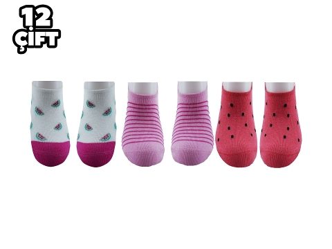 Dikişsiz Silikonlu Pamuk Babet Çorap Şirin 4022 - Asorti