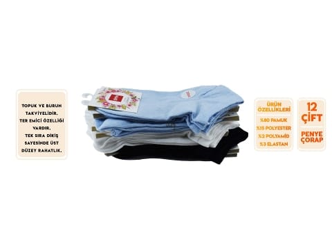 Dikişsiz Mor Patik Çorap Şirin 4030 - Asorti