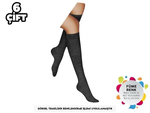 Düşük Denye Kadın Dizaltı Çorap Şirin 5110 - Füme