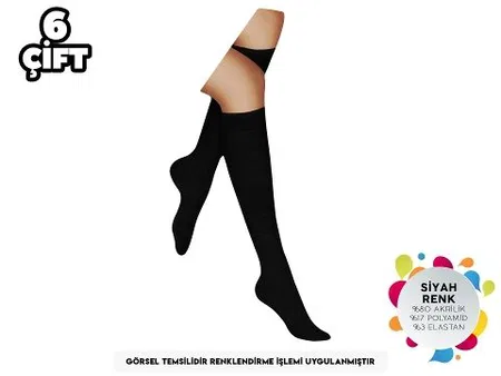 Siyah Düşük Denye Kadın Çorap  Şirin 5110 - Siyah