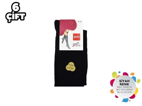 Siyah Düşük Denye Kadın Çorap  Şirin 5110 - 2