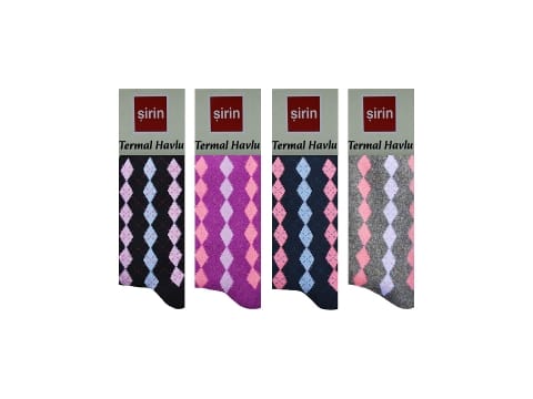 Termal Kadın Havlu Soket Çorap Mor Şirin 5750 - 2