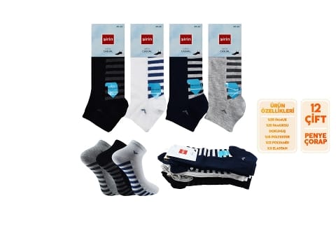 Pamuklu Ter Emici Erkek Patik Çorap Seti Şirin 7010