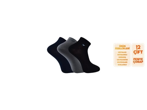 Pamuklu Antibakteriyel Patik Çorap Seti Şirin 7010 - Asorti