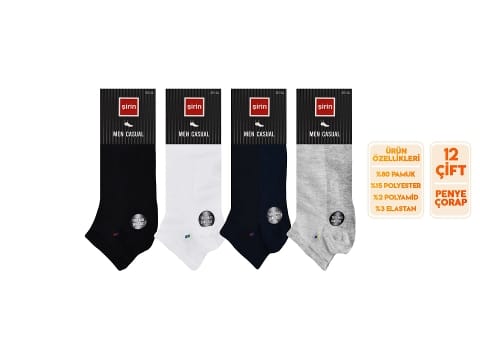 Dikişsiz Ter Emici Pamuklu Erkek Patik Çorap Seti Şirin 7090 - 2