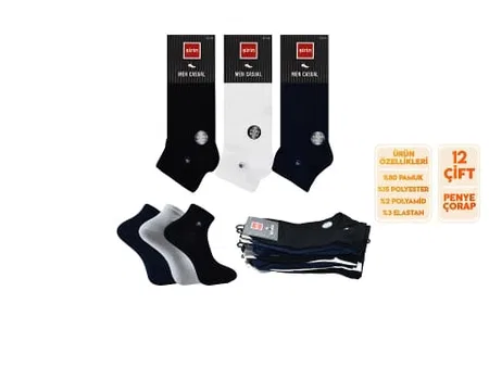 Dikişsiz Ter Emici Pamuklu Erkek Patik Çorap Şirin 7090 - Asorti
