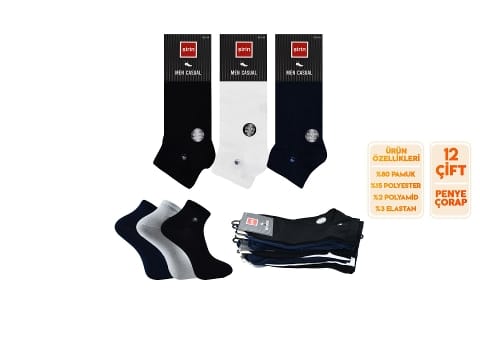 Dikişsiz Ter Emici Pamuklu Erkek Patik Çorap Şirin 7090