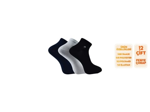 Dikişsiz Ter Emici Pamuklu Erkek Patik Çorap Şirin 7090 - Asorti