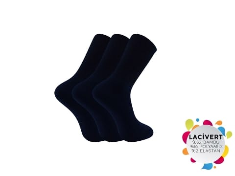 Dikişsiz Terletmeyen Bambu Erkek Çorap Seti Şirin 8100 - Lacivert