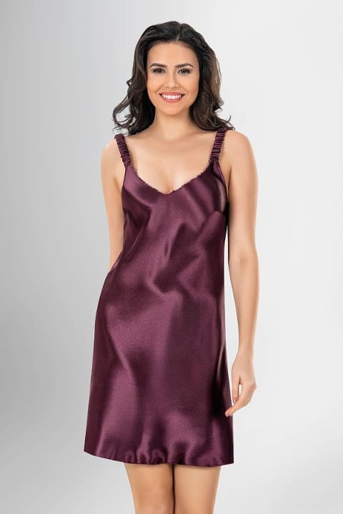 Yeşil Sırt Dekolteli Gecelik Sabahlık Takımı Ahu 1918 - Mor