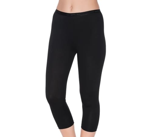 Siyah Likralı Kemerli Kısa Kadın Tayt Yıldız 3648 - 2