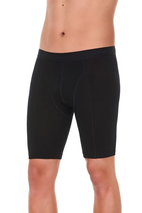 Uzun Modal Pamuklu Erkek Boxer 3'lü Paket Yıldız 161 - Siyah