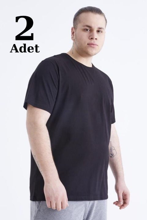 Pamuklu Ribana Büyük Beden Bisiklet Yaka Atlet Arma Yıldız 9143