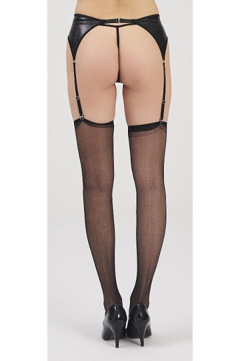 Siyah Deri Jartiyer String Takım Moonlight 3219 - 2