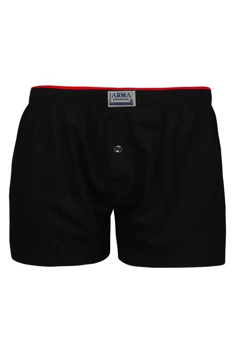 Düğmeli Havlu Bel Boxer 4'lü Paket Siyah Arma Yıldız 1140 - 2