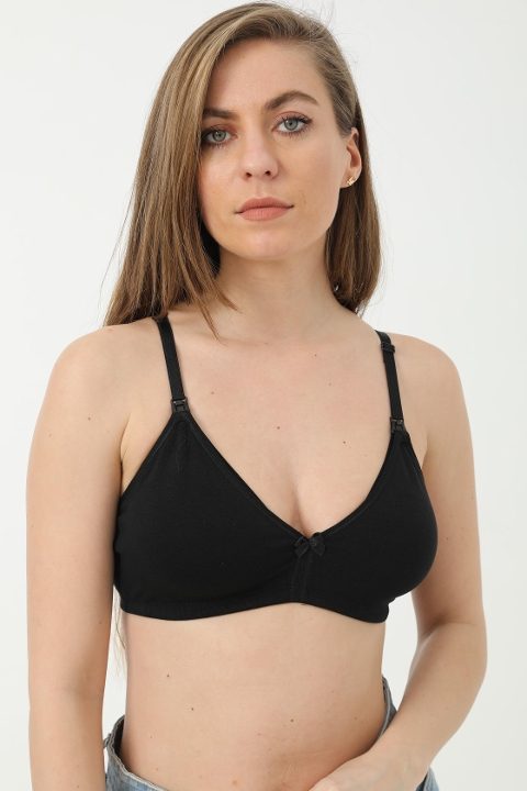 Pamuklu Astar Emzirme Sütyeni Arma Yıldız 3719 - Siyah