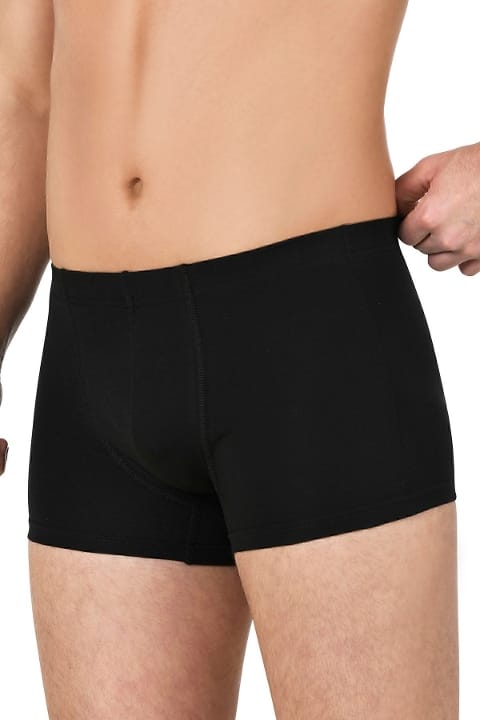 Pamuklu Likralı Esnek Rahat Boxer Şort Özkan 12024 - Siyah