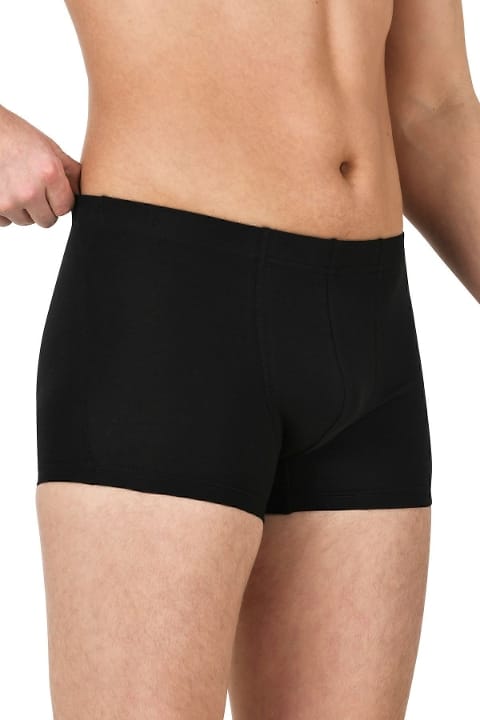 Pamuklu Likralı Esnek Rahat Boxer Şort Özkan 12024 - Siyah