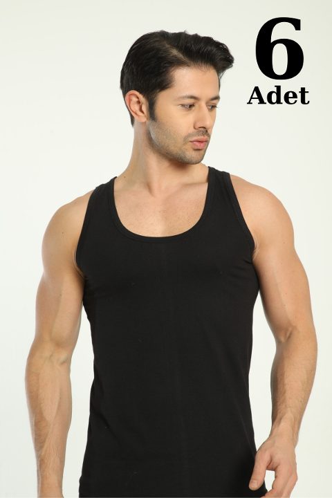 Pamuklu Siyah Erkek Atlet Arma Yıldız 1001 - Siyah