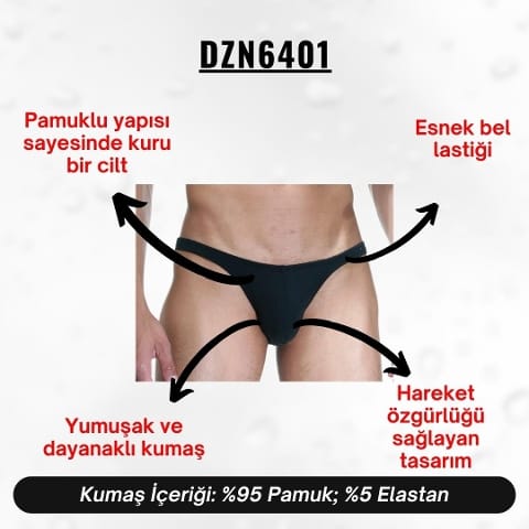 Darkzone Siyah Erkek Slip Darkzone DZN6401 - Görsel 4