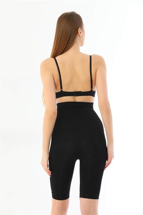 Dikişsiz Yüksek Bel Uzun Paçalı Korse Emay 2037 - Siyah