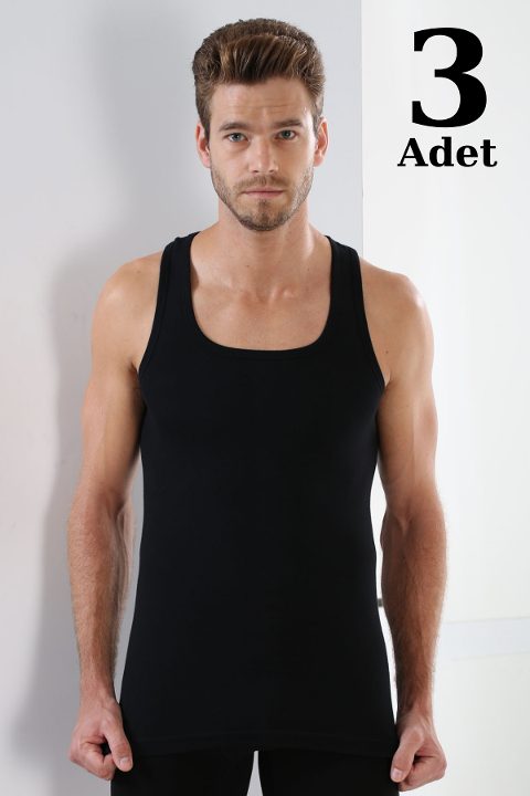 Siyah Ribana Atlet 3'lü Paket Arma Yıldız 1007 - Siyah