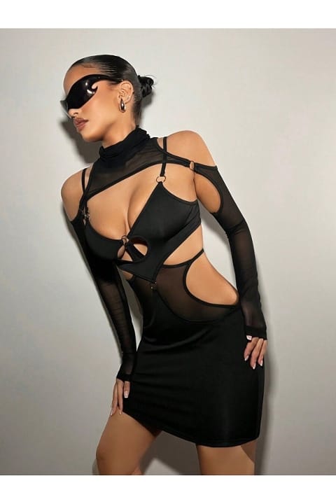 Transparan Yumuşak Mini Elbise For Dreams 8485 - 2