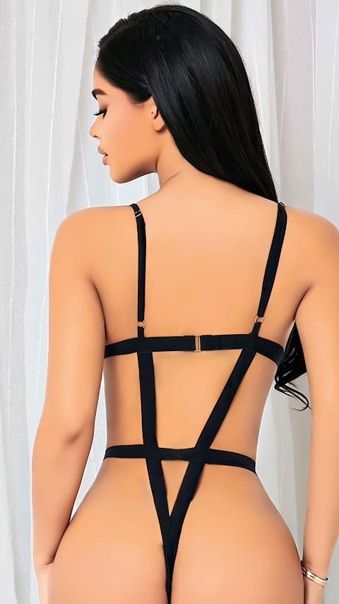 İp Detaylı Siyah Tül Body Lily Bianca 152 - 2