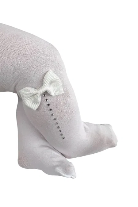 Beyaz Süslü Mycro Bebek Külotlu Çorap Daymod 2142038 - Beyaz
