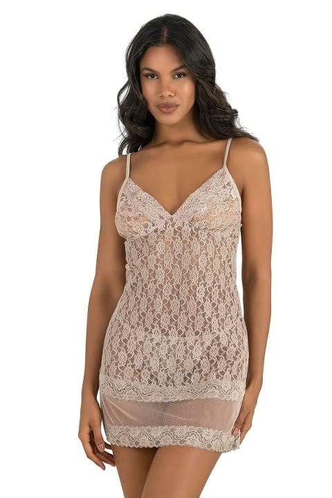 İnce Askılı Şeffaf Kısa Tül Gecelik Gri Ahu 4209