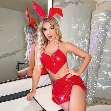 Lily Bianca Kırmızı Lame Tasarımlı Fantezi Elbise Lily Bianca 183 - Görsel 2