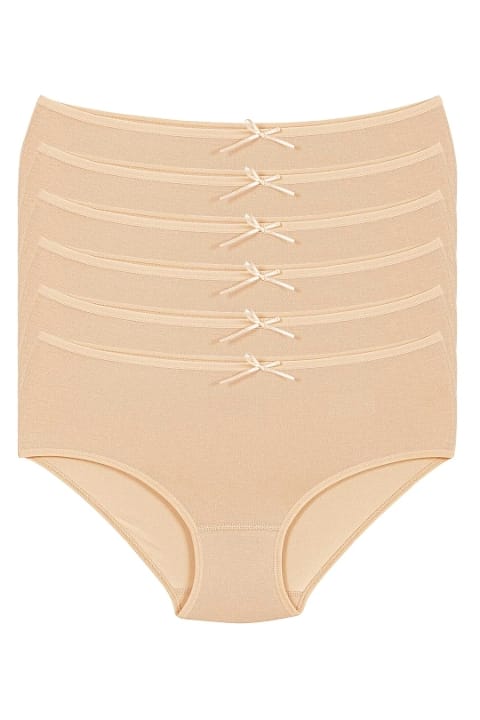 Yüksek Bel Bambu Kadın Bato Külot 6'lı Paket Yıldız 3923