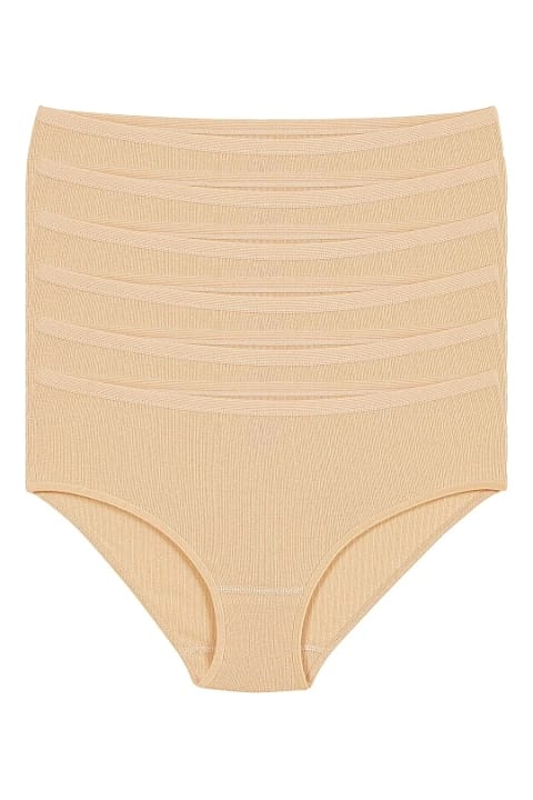 Pamuklu Yüksek Bel Bato Külot 6'lı Paket Yıldız 3586 - Ten