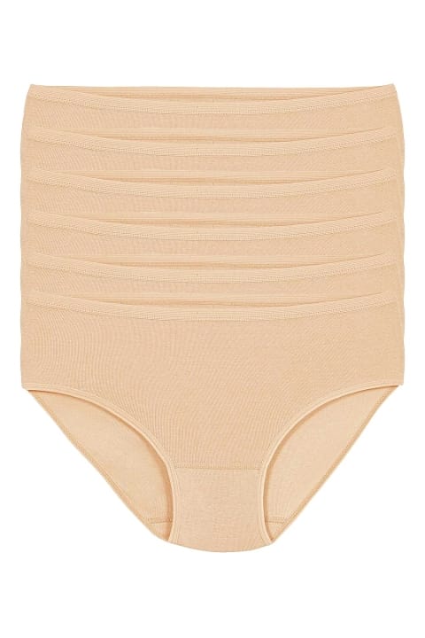 Pamuklu Yüksek Bel Bato Külot 6'lı Paket Yıldız 3777 - Ten