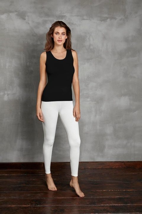 Termal Kalın Askılı Kadın Atlet Somon Ten Doreanse 9573 - Siyah