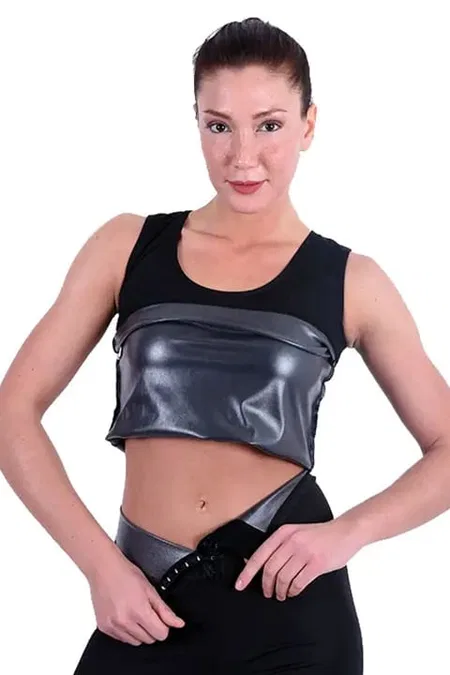 Termal Sauna Agraflı Şort Atlet Takım Pera Fitol 9010 - Siyah