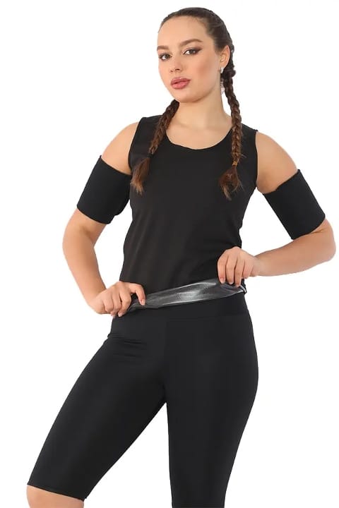 Pera Fitol Hafif Nem Yönetimi Dört Yönlü Esnek Termal Sauna Şort Atlet Takım Pera Fitol 9006 - Görsel 3