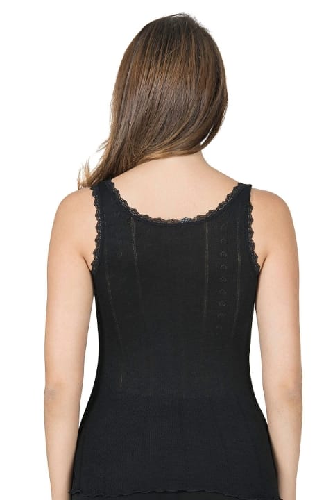 Esnek Yüksek Pamuklu Kalın Askılı Kadın Atlet Özkan 23493 - Siyah