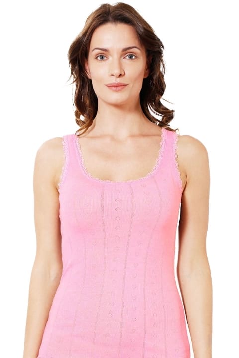 Esnek Yüksek Pamuklu Kalın Askılı Kadın Atlet Özkan 23493 - Pembe