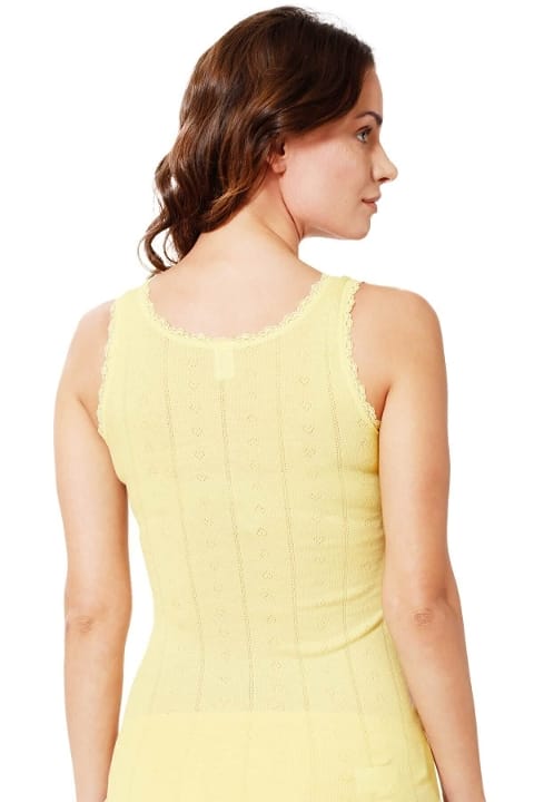 Esnek Yüksek Pamuklu Kalın Askılı Kadın Atlet Özkan 23493 - Sarı