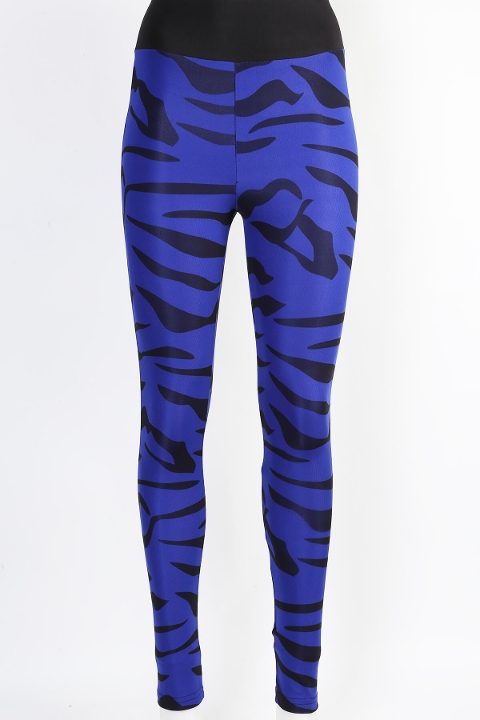 Yüksek Bel Esnek Tayt Kadın Derya 09 - Saks Mavi