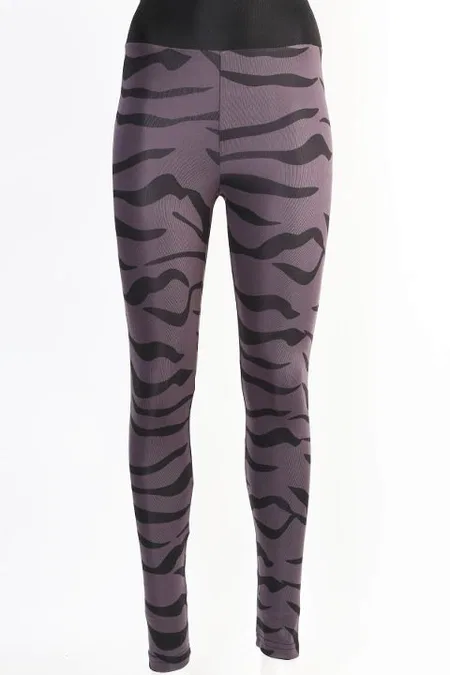 Yüksek Bel Desenli Leggings Tayt Derya Kurşun 10 - Mor
