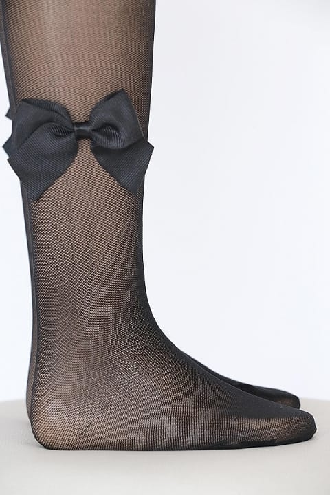 Tül File Fiyonklu Çocuk Külotlu Çorap Somon Daymod 2141008 - 2